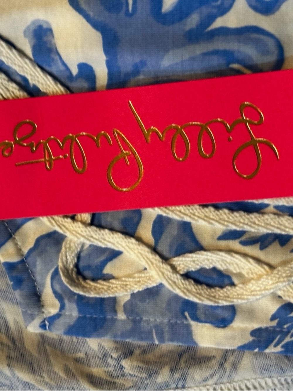 Lilly Pulitzer Blue & White Short Sleeve Embroidered V-Neck Dress - Picture 7 of 10